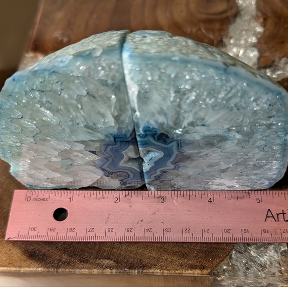 Pair of Brazilian Agate Geode Sections Bookends or Decor Pieces - Picture 10 of 14